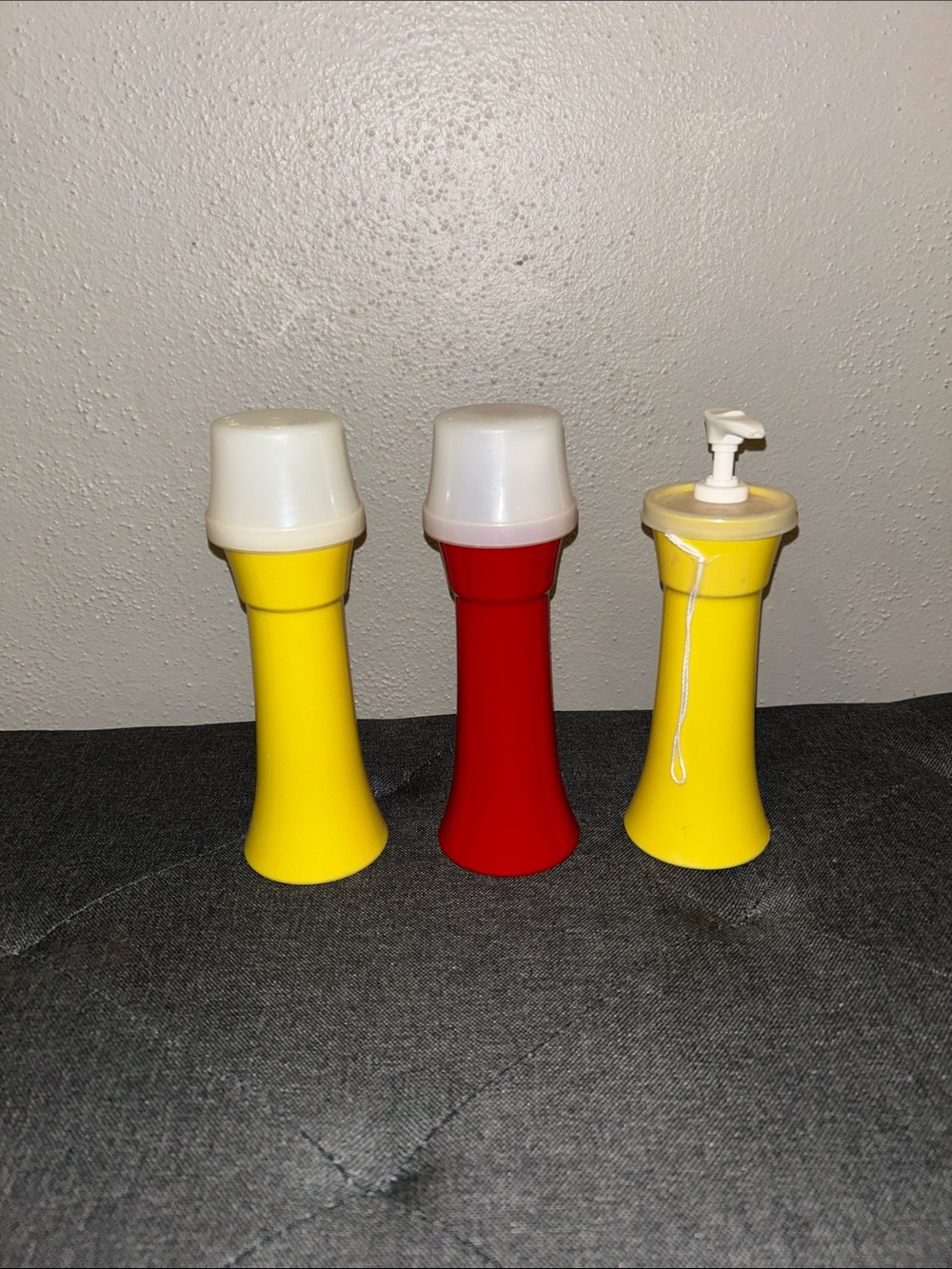 Tupperware Mustard and Ketchup dispensers Set of 3